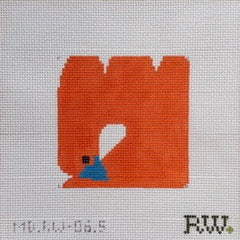 Mopsey Designs Rachel Westhead Designs: Single Multi Coloured Birds Needlepoint Canvas - Orange