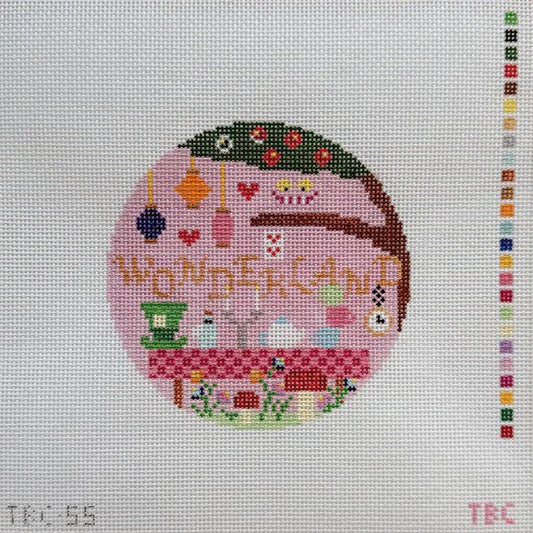 Mopsey Designs The Book Canvas: Wonderland Needlepoint Canvas