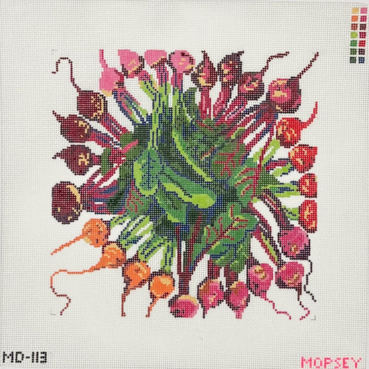 Mopsey Designs Beet Mandala Needlepoint Canvas