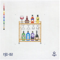 Morgan Julia Designs Rainbow Bar Cart Needlepoint Canvas