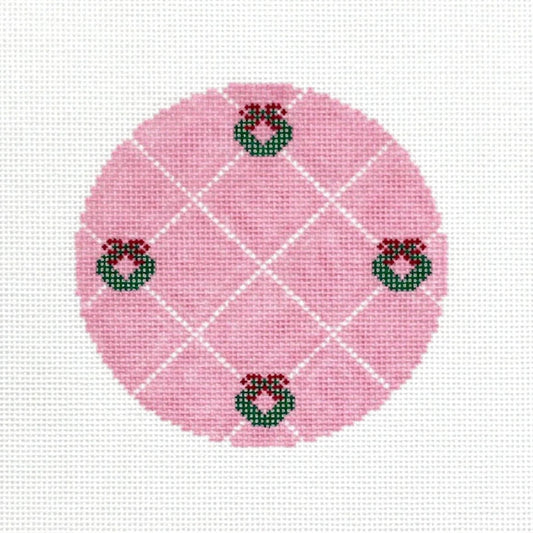 Morgan Julia Rosy Wreath Round Needlepoint Canvas
