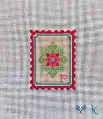Ndlpt Designs Holiday Stamps Needlepoint Canvas - Poinsettia