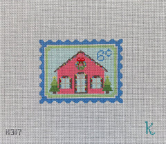 Ndlpt Designs Holiday Stamps Needlepoint Canvas - House