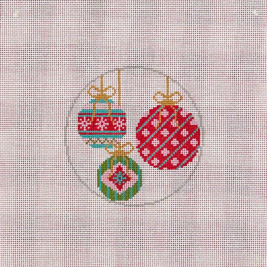 Ndlpt Designs 3 Christmas Bauble Ornament Needlepoint Canvas