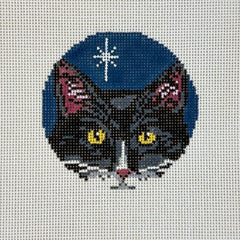 Needle Crossings Black and White Cat Ornament Needlepoint Canvas