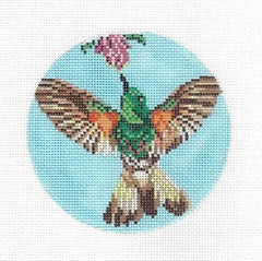 Needle Crossings Buff Tailed Coronet Hummingbird Needlepoint Canvas