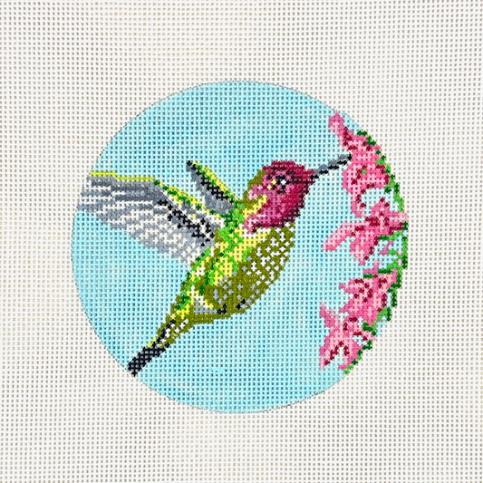 Needle Crossings Anna's Hummingbird Ornament Needlepoint Canvas