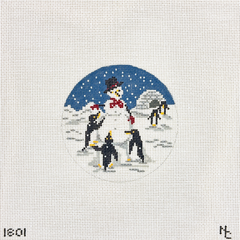 Needle Crossings Penguin Snowman Party Needlepoint Canvas