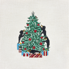 Needle Crossings Penguin Tree Needlepoint Canvas
