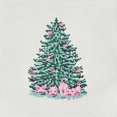 Needle Crossings Piggy Tree Needlepoint Canvas