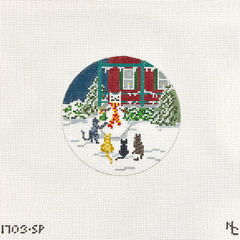 Needle Crossings Snow Cat Party Needlepoint Canvas