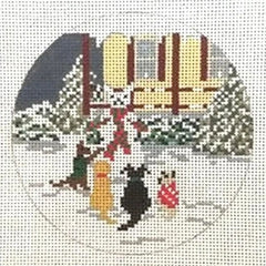 Needle Crossings Snow Dog Party Needlepoint Canvas