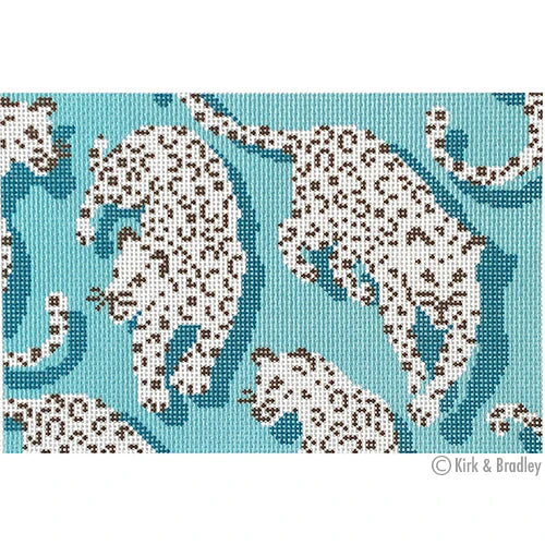 Needlepoint To Go Leopard Clutch Needlepoint Canvas - Blue