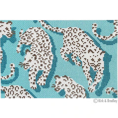 Needlepoint To Go Leopard Clutch Needlepoint Canvas - Blue