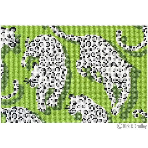 Needlepoint To Go Leopard Clutch Needlepoint Canvas - Green