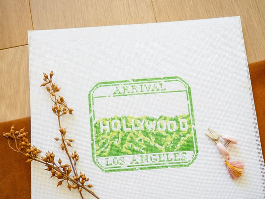Audrey Wu Designs Passport Stamp - Hollywood Needlepoint Canvas