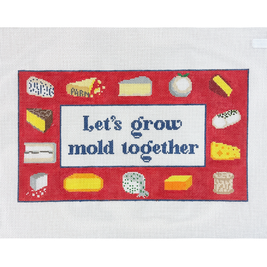Oz Needle and Thread Let's Grow Mold Together Cheese Pillow Needlepoint Canvas
