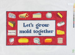 Oz Needle and Thread Let's Grow Mold Together Cheese Pillow Needlepoint Canvas