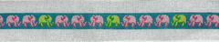 Pink and Green Elephant Belt Needlepoint Canvas