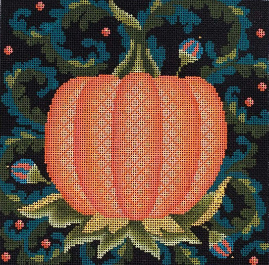 PLD Designs Abigail Cecile Jacobean Pumpkin Needlepoint Canvas