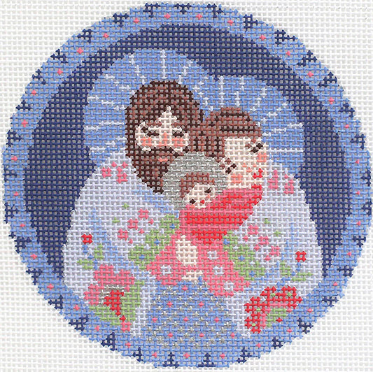 PLD Designs Abigail Cecile The Holy Family Ornament Needlepoint Canvas - Lavender
