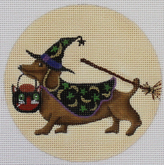 PLD Designs Dachshund Halloween Ornament Needlepoint Canvas