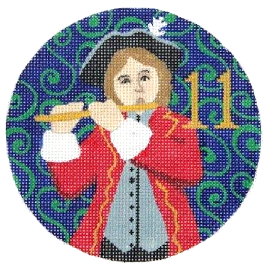 PLD Designs Florence 12 Days of Christmas 11 Pipers Needlepoint Canvas