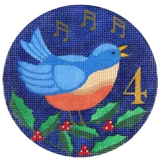 PLD Designs Florence 12 Days of Christmas 4 Calling Birds Needlepoint Canvas