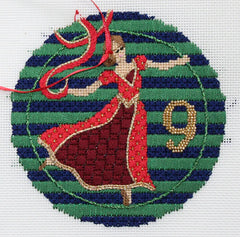 PLD Designs Florence 12 Days of Christmas 9 Ladies Dancing Needlepoint Canvas
