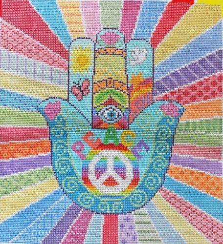 PLD Designs Sandy Utain Hamsa Peace Needlepoint Canvas