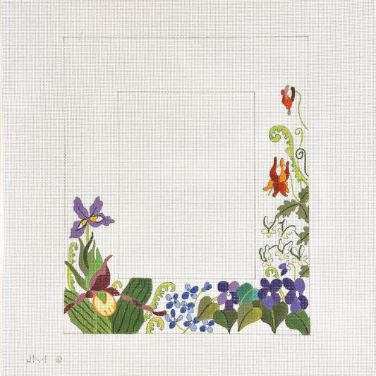 PLD Designs JulieMar Wild Flower Frame Needlepoint Canvas