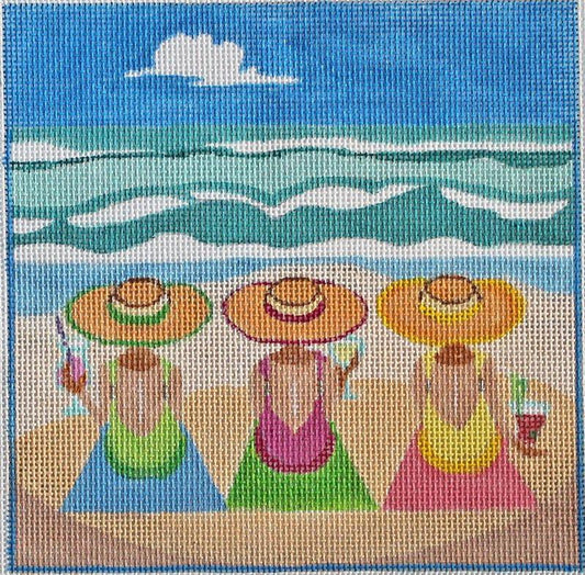 PLD Designs KaMaLa by Lanza Day Beach Girls - Day at the Beach Needlepoint Canvas