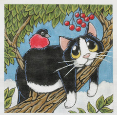 PLD Designs LM Robinson Last of the Berries Needlepoint Canvas