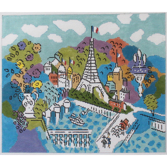PLD Designs Sally Corey Eiffel Tower Needlepoint Canvas