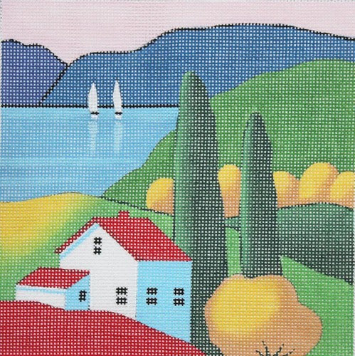 PLD Designs Steven Klein House By The Lake Needlepoint Canvas