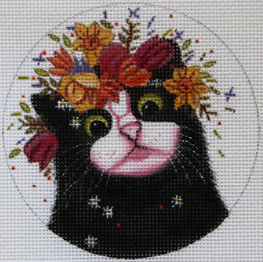 PLD Designs Vicky Mount Spring Cat Ornament Needlepoint Canvas