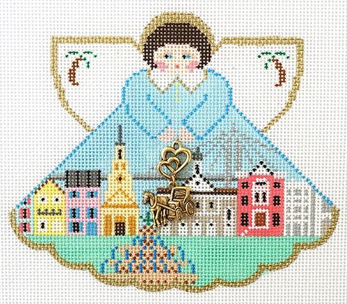Painted Pony Designs Charleston South Carolina Travel Angel Needlepoint Canvas