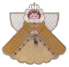 Painted Pony Designs Debbie Woodard Gold Queen Angel Needlepoint Canvas