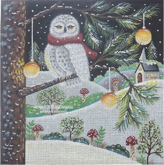 Painted Pony Designs Mary E Charles Woodland Owl Needlepoint Canvas