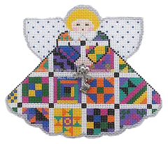 Painted Pony Designs Debbie Woodard Quilting Angel Needlepoint Canvas