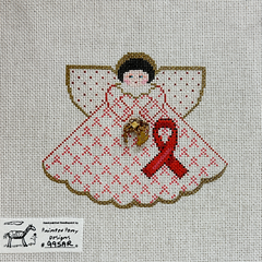 Painted Pony Designs Red Ribbon Angel Needlepoint Canvas