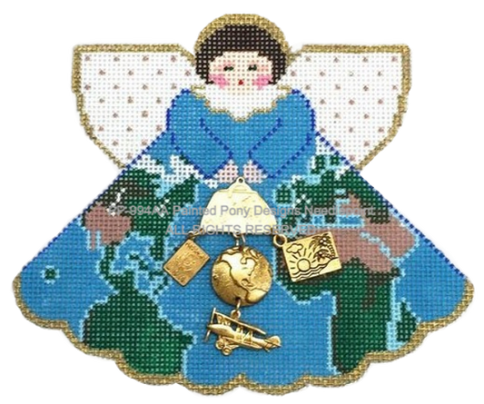Painted Pony Designs World Traveler Angel Needlepoint Canvas