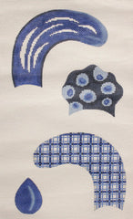 Patti Mann 3D Blue Rooster Needlepoint Canvas