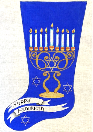Patti Mann Happy Hanukkah Stocking Needlepoint Canvas