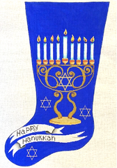 Patti Mann Happy Hanukkah Stocking Needlepoint Canvas