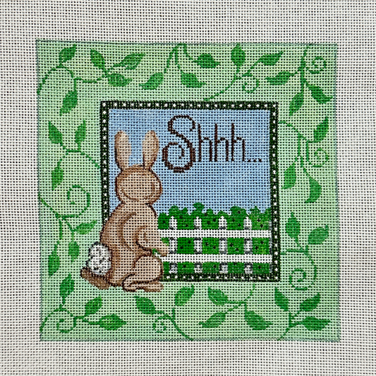 Patti Mann Shhh Baby Sleeing Sign with Bunny Needlepoint Canvas