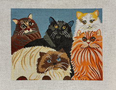 Patty Paints Crowd of Cats Needlepoint Canvas