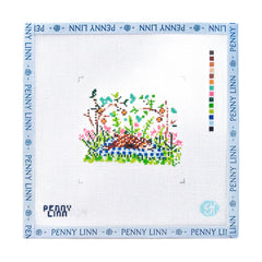 Penny Linn Evelyn Henson Deer Picnic Napping Needlepoint Canvas
