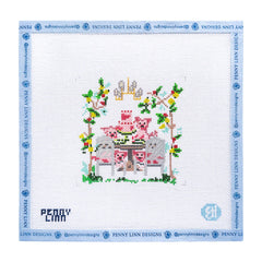 Penny Linn Evelyn Henson Piggy Party Needlepoint Canvas