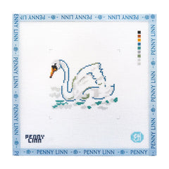 Penny Linn Evelyn Henson Swan Swimming Needlepoint Canvas
